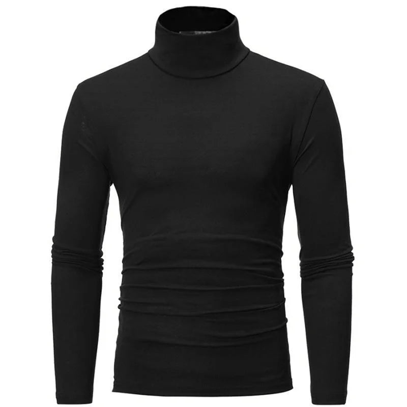 Sous-Vêtements Thermiques Homme Col Haut - T-Shirt Manches Longues Mince Automne Hiver