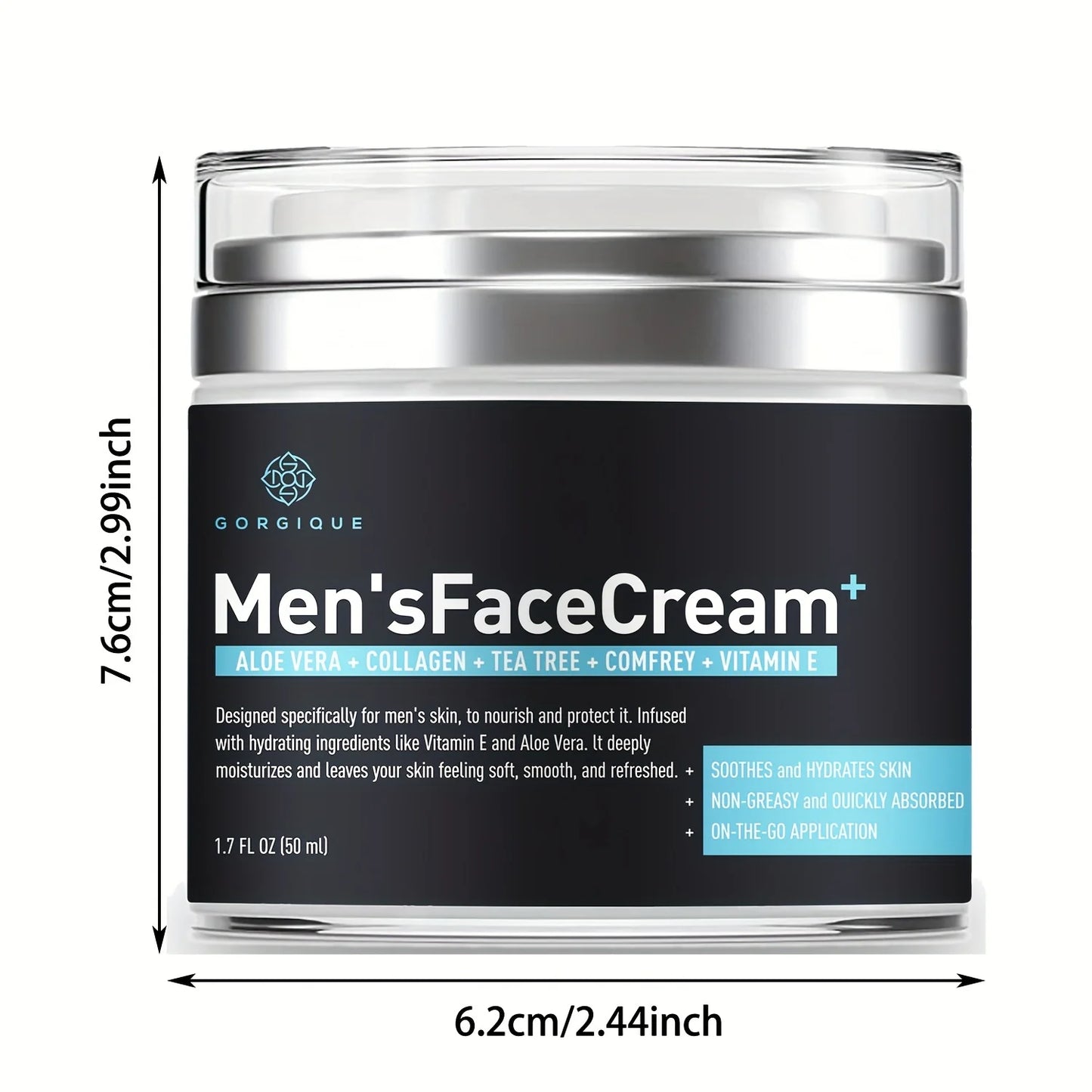 Men's Anti-Aging Face Cream - Hyaluronic Acid Collagen Vitamin E