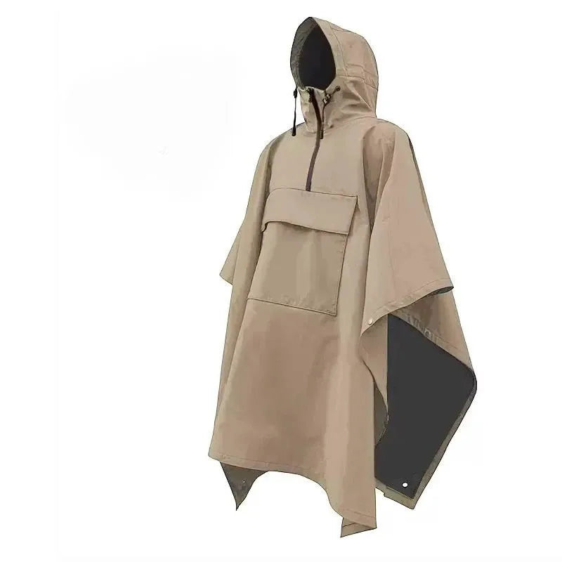 Veste Pluie DulTechwear Multifonction Unisexe - Imperméable Camping Surdimensionné Capuche Everak