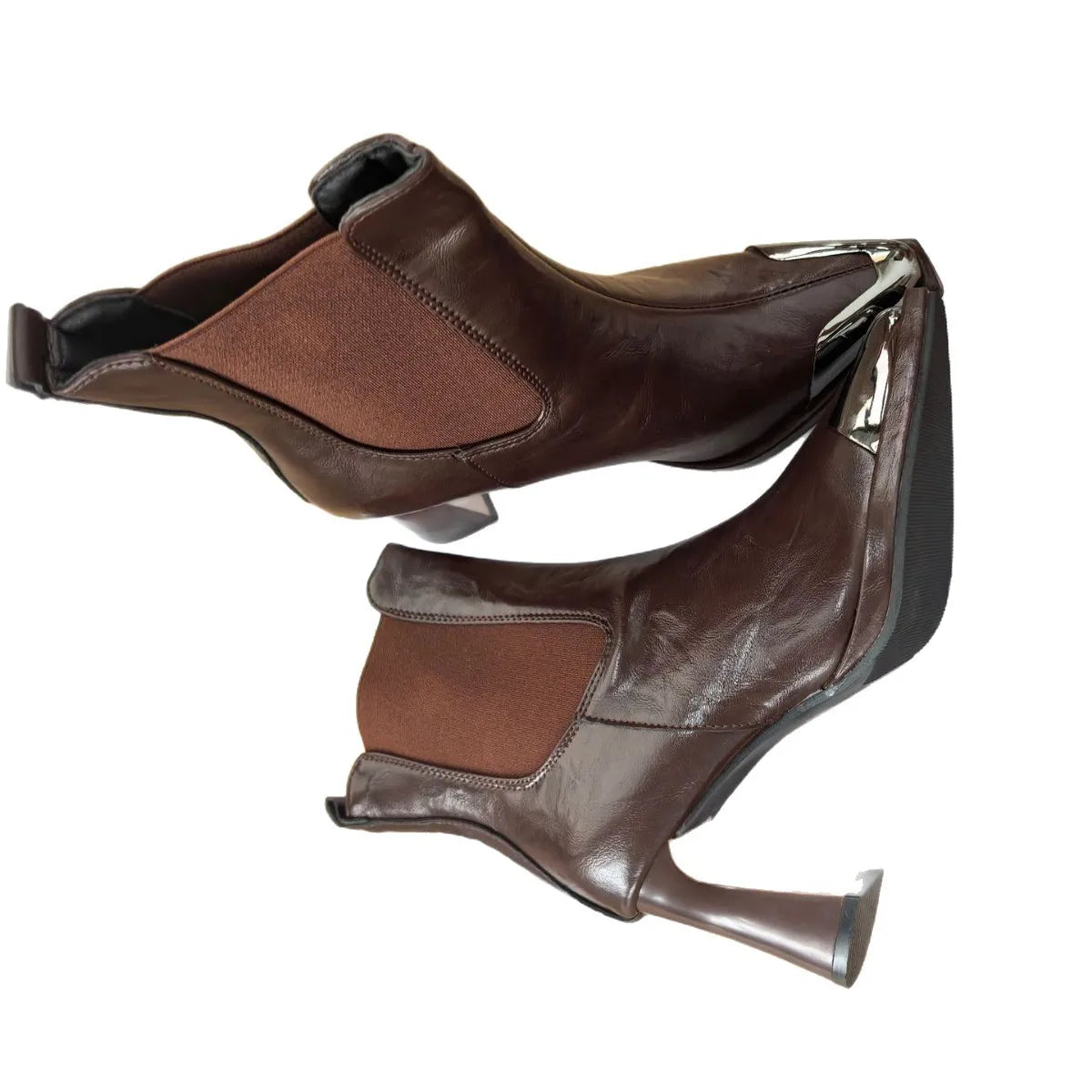 Bottes à bout pointu pour femmes, talons hauts et épais, à la mode, nouvelle collection automne et hiver 2025