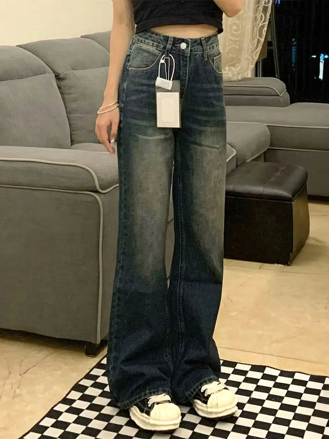 Jean Femme Évasé Bootcut Taille Haute - Coupe Slim