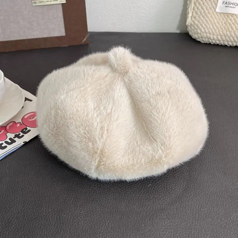 Béret Rétro Femme Hepburn - Laine Épaisse Artiste Automne-Hiver