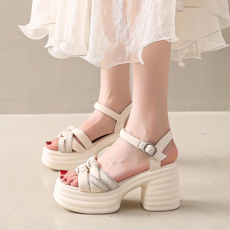 Sandales Plateforme Style Romain Femme - Talons Hauts Décontractées Été 2024