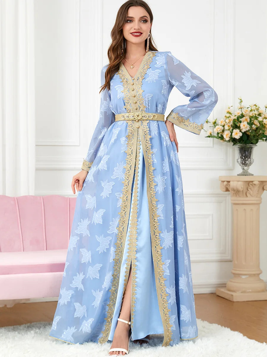 Abaya Robe Musulmane Luxe Kaftan - Islam Kimono Caftan Marocain Dubaï Ramadan