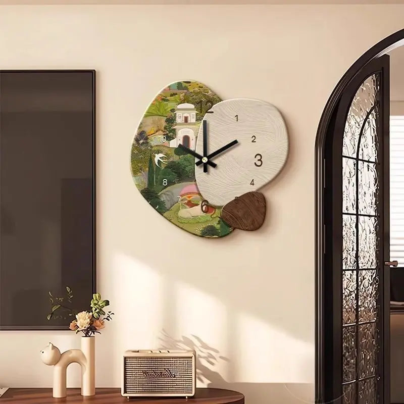 Horloge Murale Peinture Décorative Antique - Calendrier Perpétuel Salon