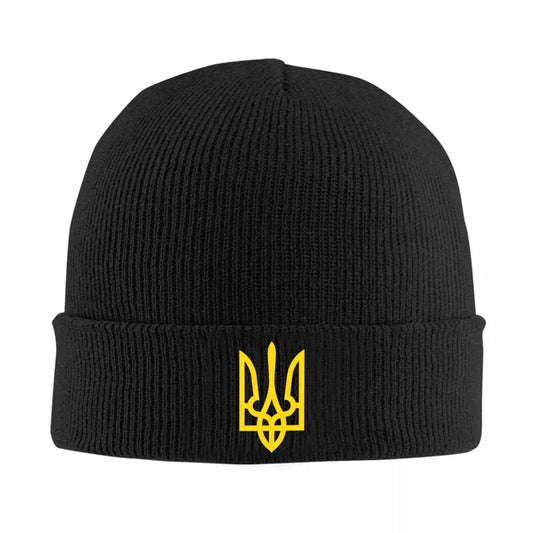 Bonnet ukrainien personnalisé chapeau mode tricot chapeau hommes unisexe adulte blason drapeau ukrainien chaud hiver Skullies bonnets casquettes