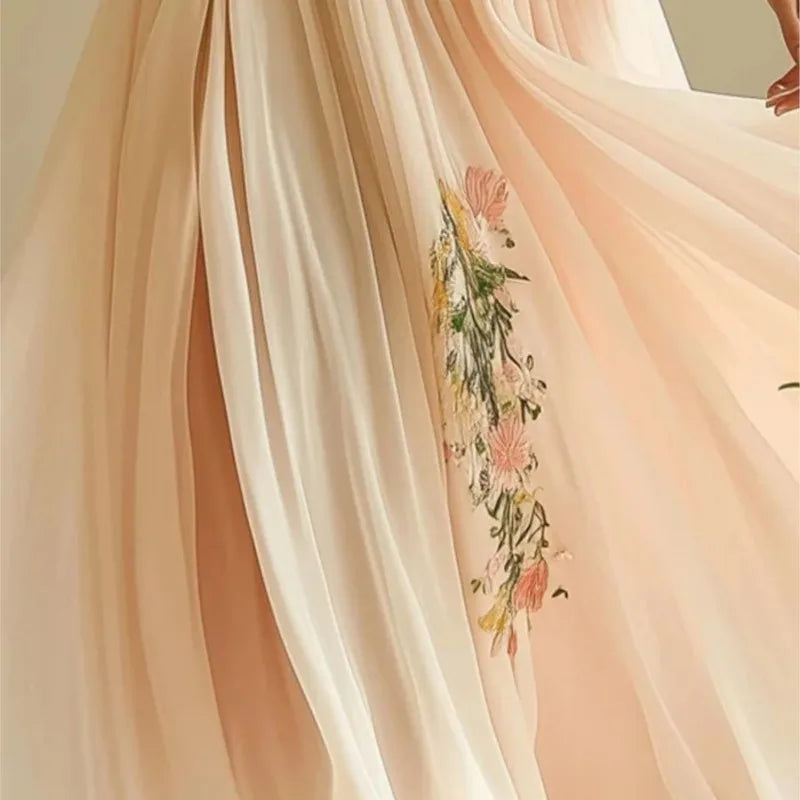 Robe Été Femme Floral Boho - Col V Taille Haute Manches Courtes Vacances