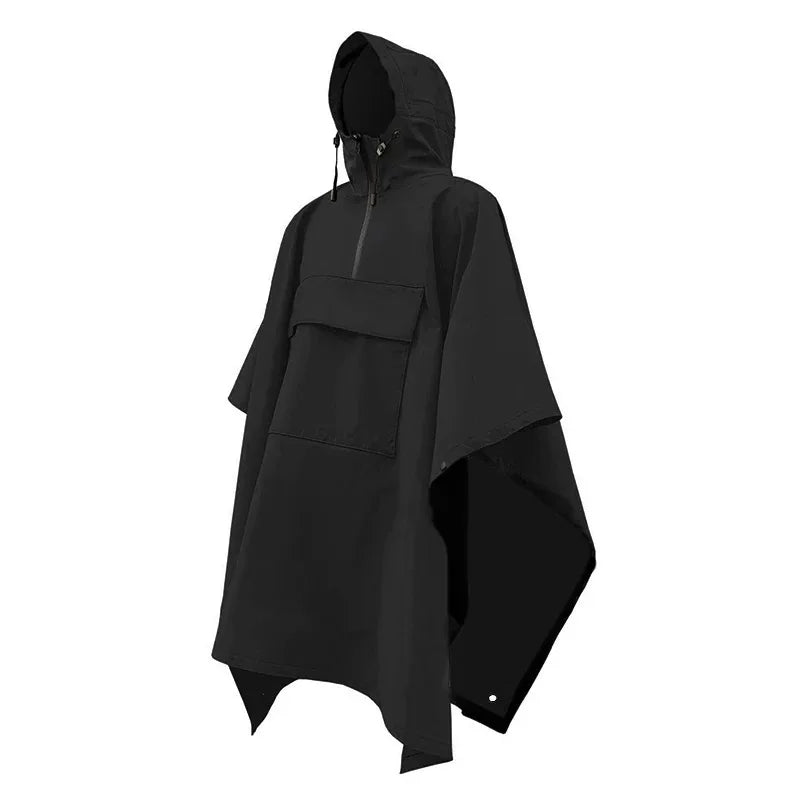 Veste Pluie DulTechwear Multifonction Unisexe - Imperméable Camping Surdimensionné Capuche Everak