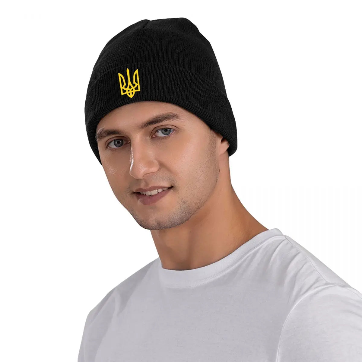 Bonnet ukrainien personnalisé chapeau mode tricot chapeau hommes unisexe adulte blason drapeau ukrainien chaud hiver Skullies bonnets casquettes