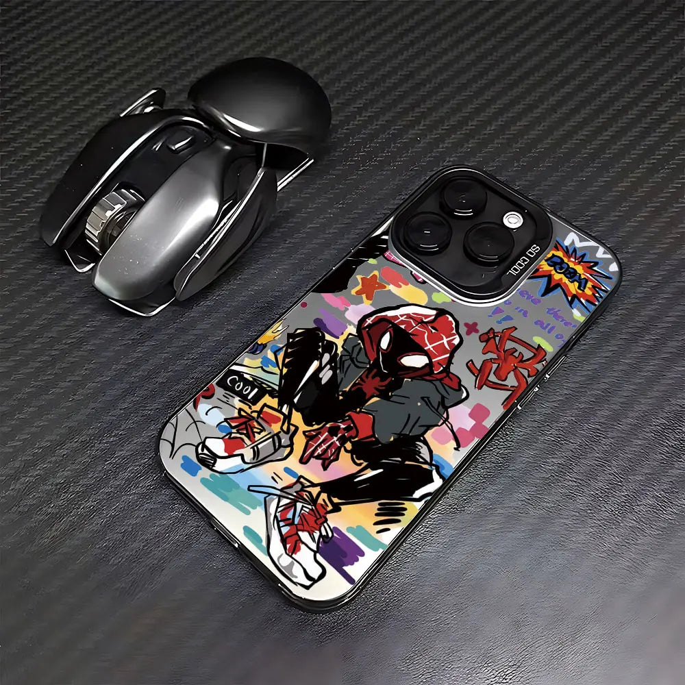 Coque iPhone Spider-Man Antichoc Mat - Protection Premium 16 15 14 13 12 11 Pro Max