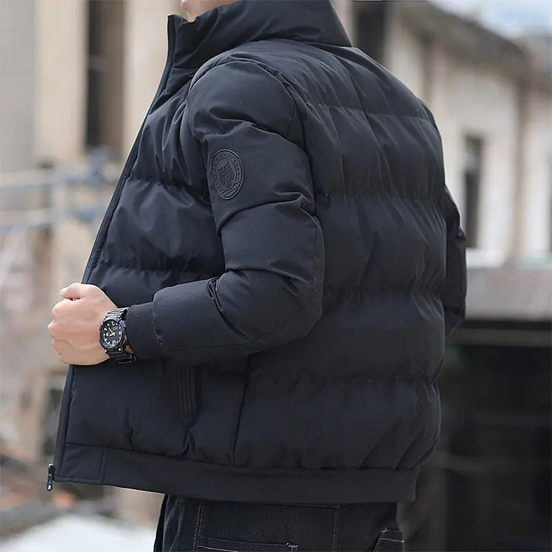Veste Homme Coton Rembourré Hiver - Logo Tête Tigre Parka Épaisse