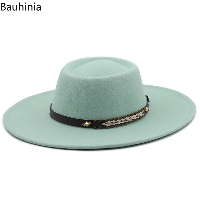 Chapeau Fedora Feutre Style Britannique - Bord Large Jazz Luxe Unisexe