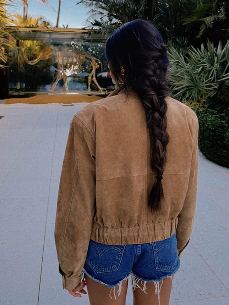 Veste Femme Rétro Automne Printemps - Coupe Ample Multi-Poches Tendance