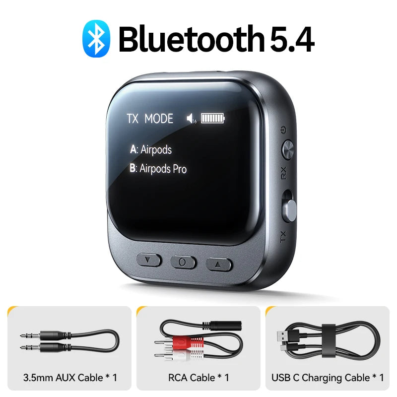 Adaptateur Bluetooth 5.4 Joyroom 2-en-1 Voiture - Émetteur Récepteur AUX LED