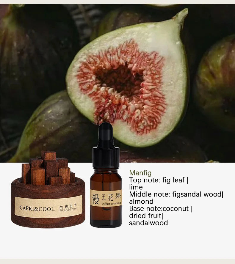 Incense Scented Natural Essential Oil Aromatherapy with Glass Dropper Black Walnut Wood Sticks Car Air Freshener Perfume