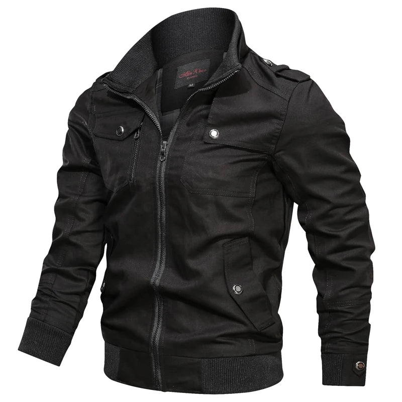 Veste Bomber Militaire Homme - Coupe-Vent Armée Outdoor Casual Grande Taille Automne Hiver