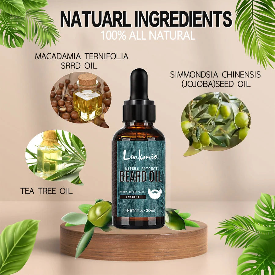 5-Piece Beard Balm Kit - Moisturizing Growth Treatment for Men