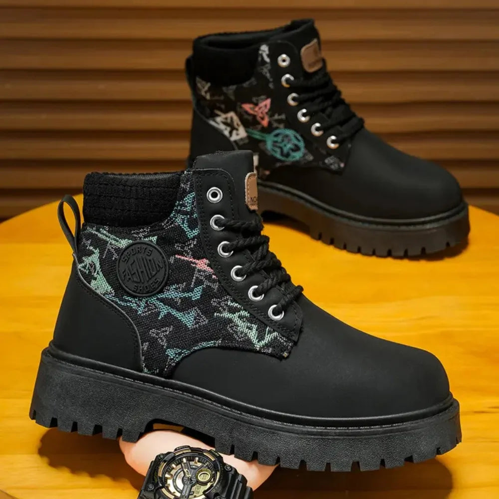 2025 printemps automne hommes bottes haut Style britannique décontracté chaussures pour hommes en plein air antidérapant résistant à l'usure botte courte Botas Hombre