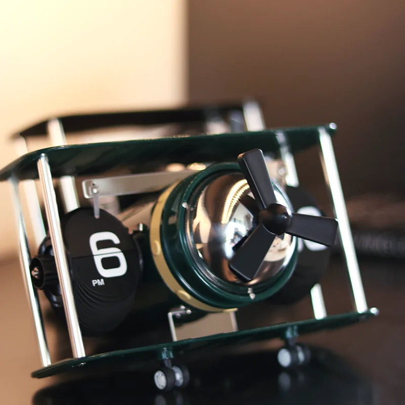 Horloge Bureau Rétro Design Avion - Flip Clock Mécanique Vintage