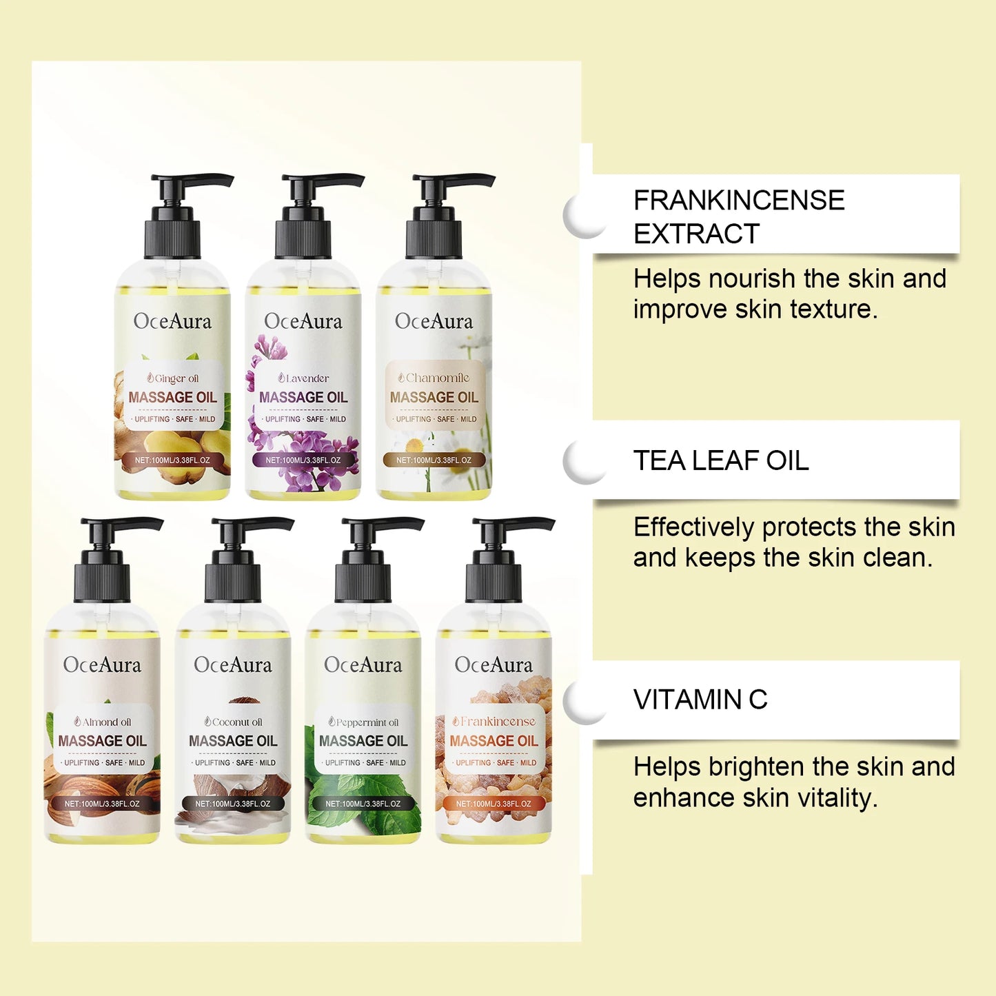 100ml Plant Body Massage Oil - Natural Firming Dry Skin