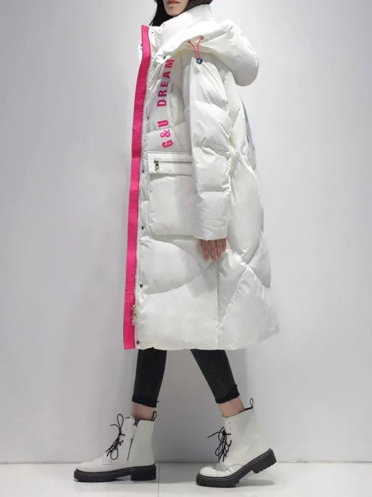 Doudoune Longue Capuche Femme ChimBrand - Parka Hiver Super Chaude Style Coréen