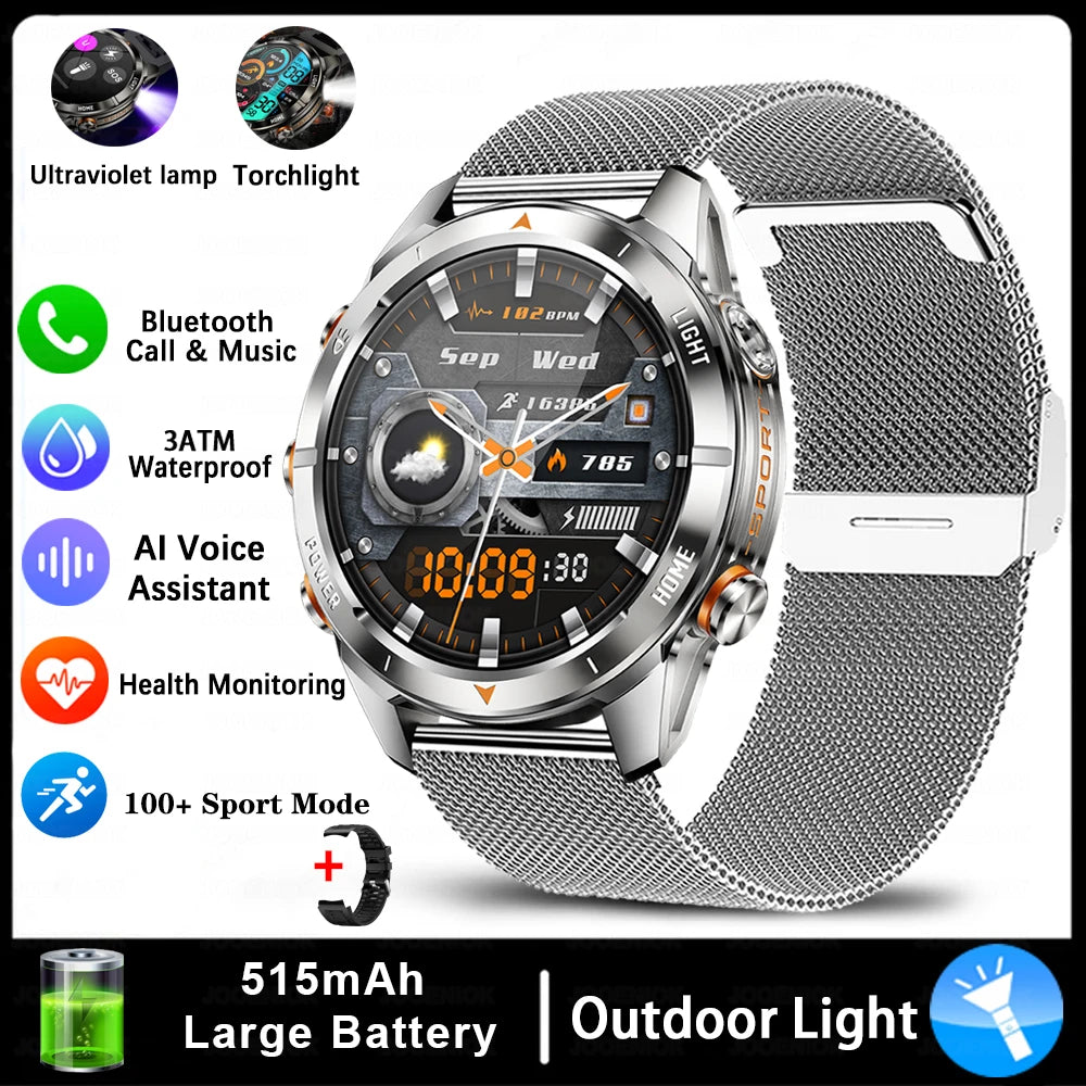 Montre Intelligente Militaire 10ATM - AMOLED 1.46" LED 515mAh Appel BT