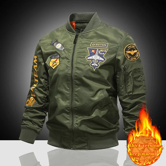 Veste Pilote MA-1 Homme - Travail Américain Baseball Chaud Ventilateur Militaire Automne Hiver