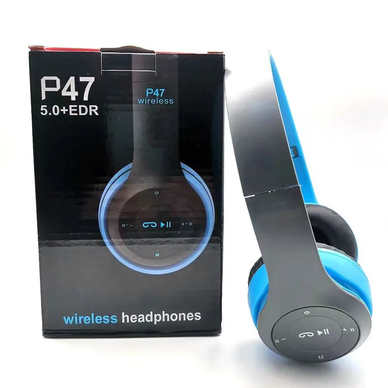 Casque stéréo P47 Bluetooth 5.0, série pliante, casque de jeu de sport sans fil pour iPhone XiaoMi