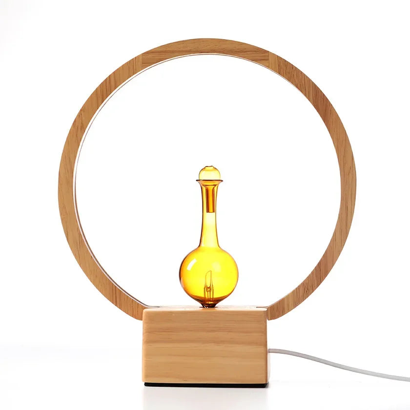 Premium Essential Oil Diffuser - Wooden Base Glass LED Nebulizer