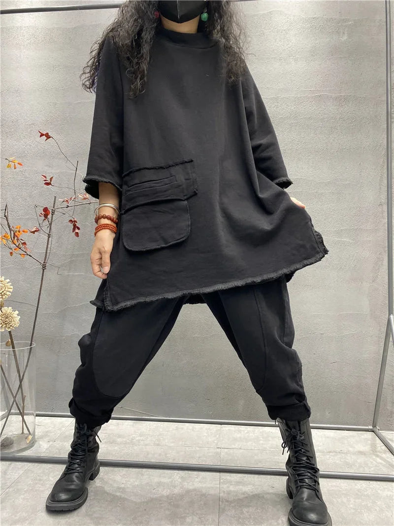 Top Femme Rétro Grande Taille - Manches Longues Automne