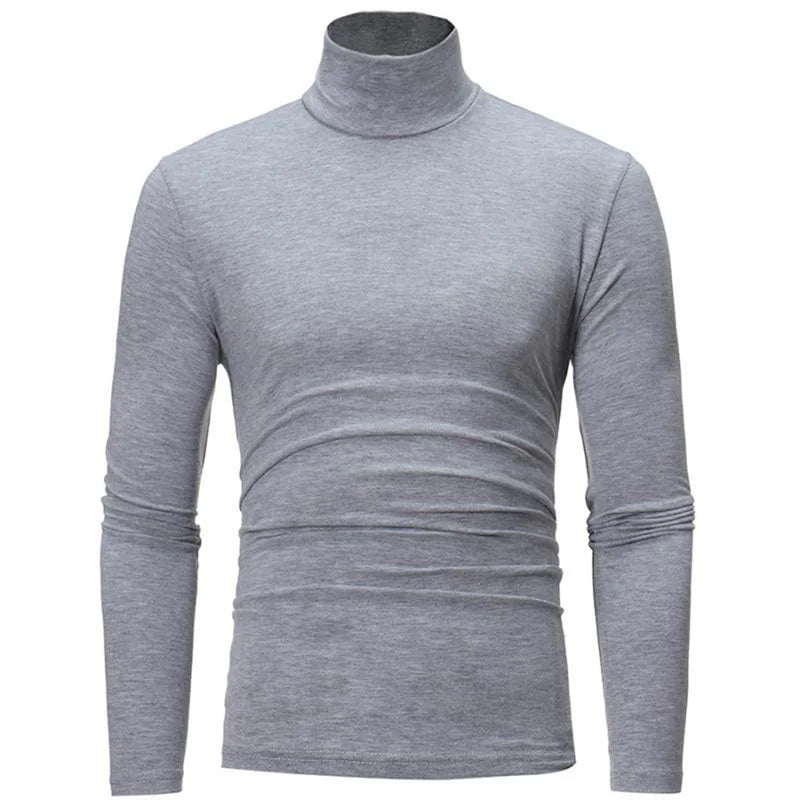 Sous-Vêtements Thermiques Homme Col Haut - T-Shirt Manches Longues Mince Automne Hiver
