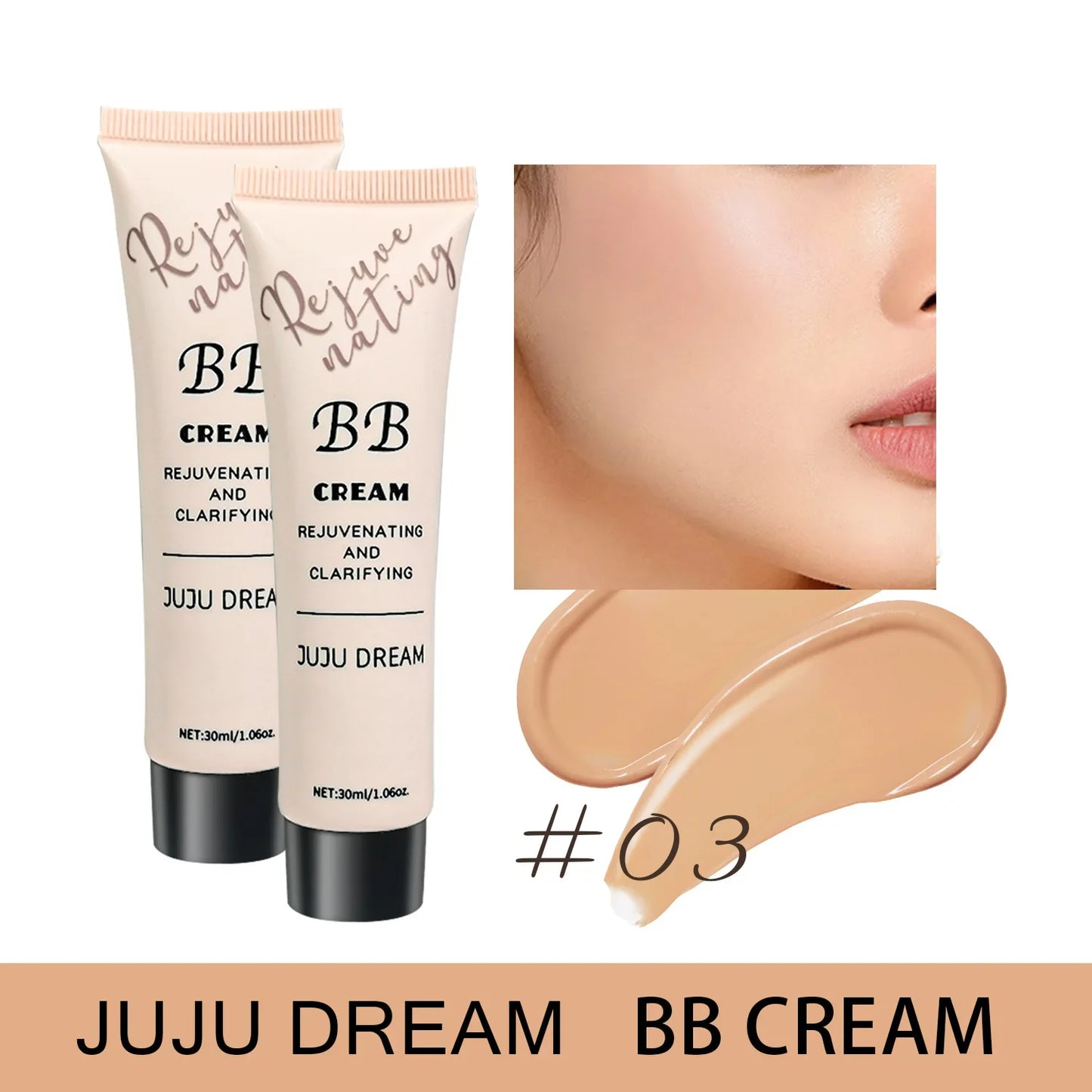 JUJU DREAM BB Crème 3-en-1 - Hydratant Fond de Teint Contrôle Sébum