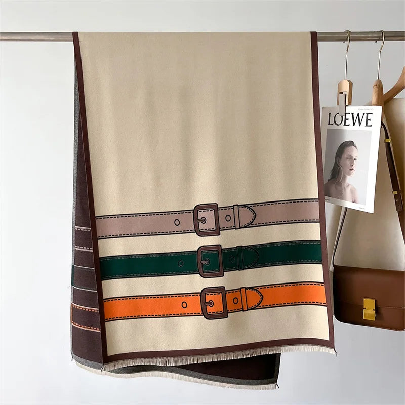 Châle Cachemire Femme Plaid - Écharpe Luxe Voyage Hiver