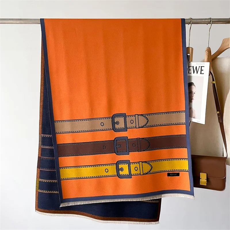 Châle Cachemire Femme Plaid - Écharpe Luxe Voyage Hiver