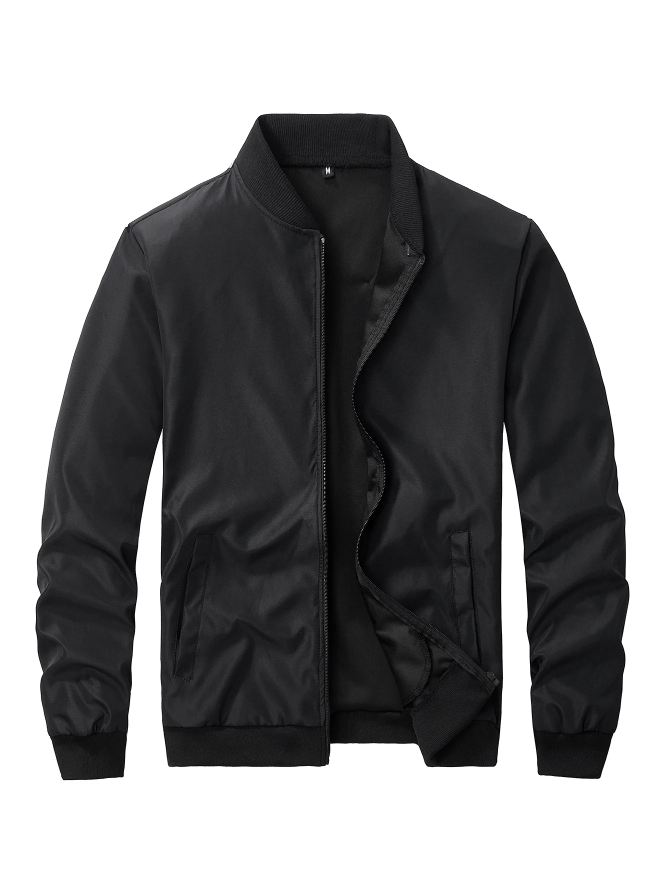 Veste Baseball Homme Printemps Automne - Blouson Court Ample Décontracté Couleur Unie 2025