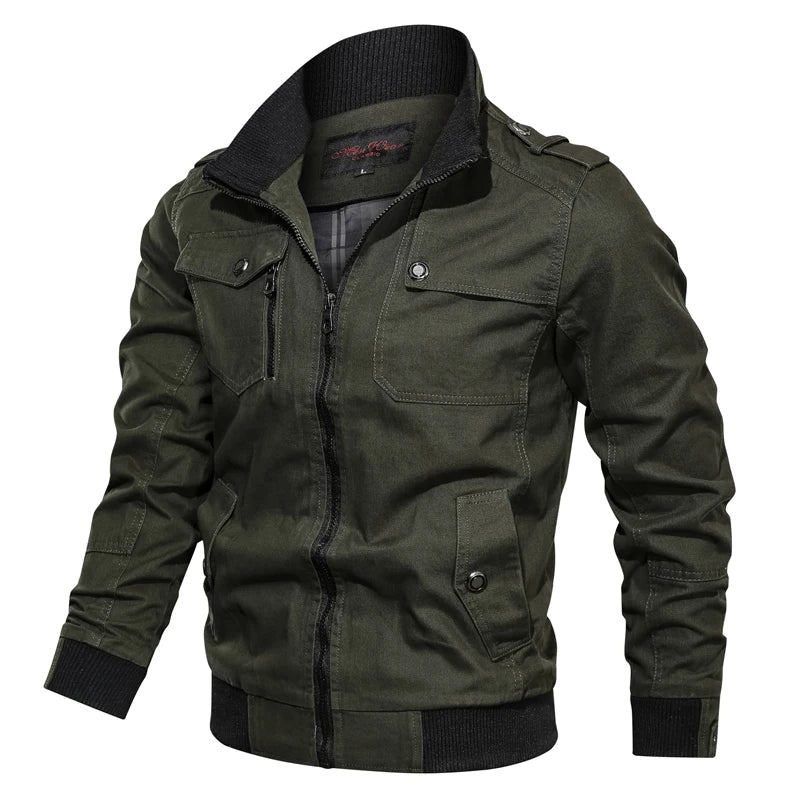 Veste Bomber Militaire Homme - Coupe-Vent Armée Outdoor Casual Grande Taille Automne Hiver