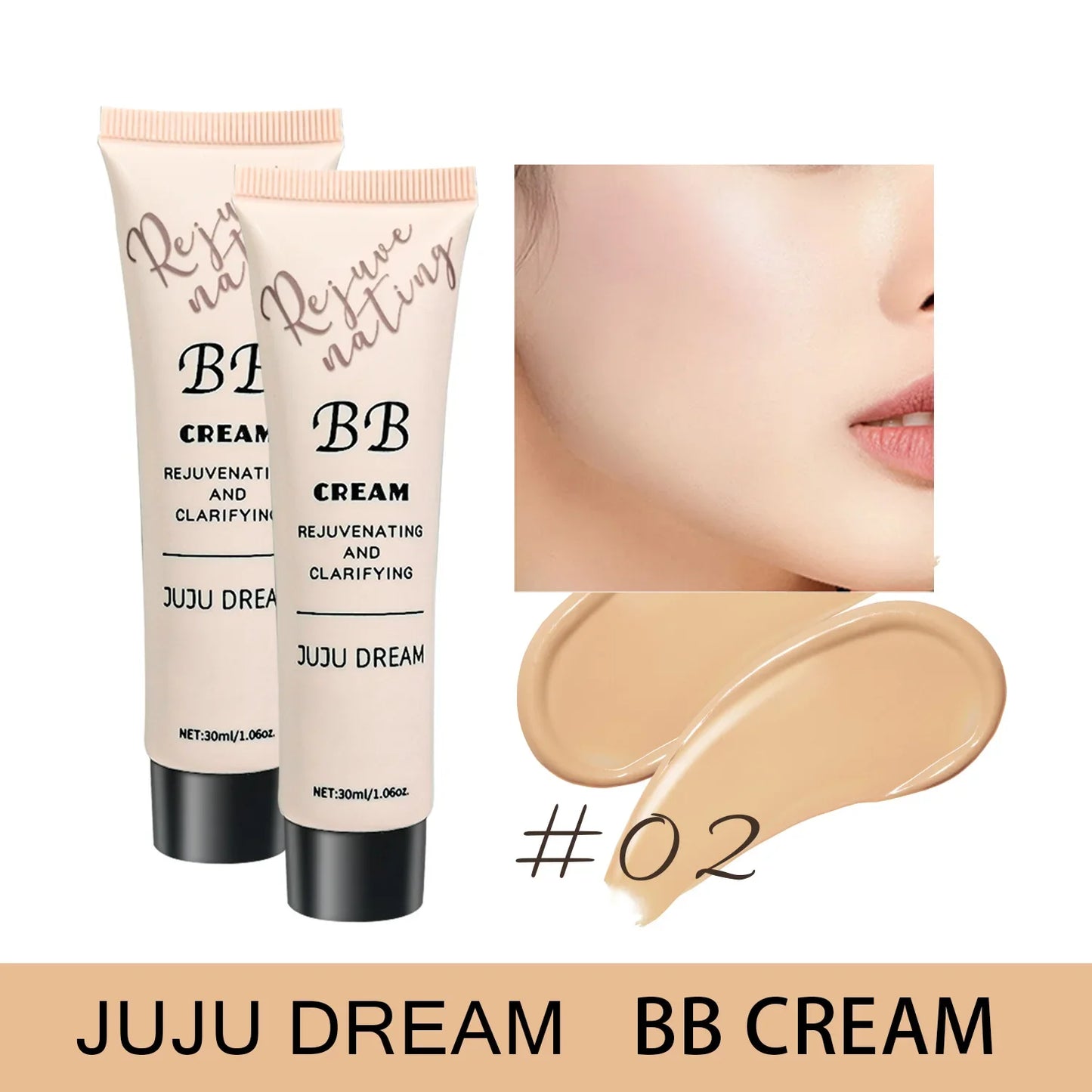 JUJU DREAM BB Crème 3-en-1 - Hydratant Fond de Teint Contrôle Sébum