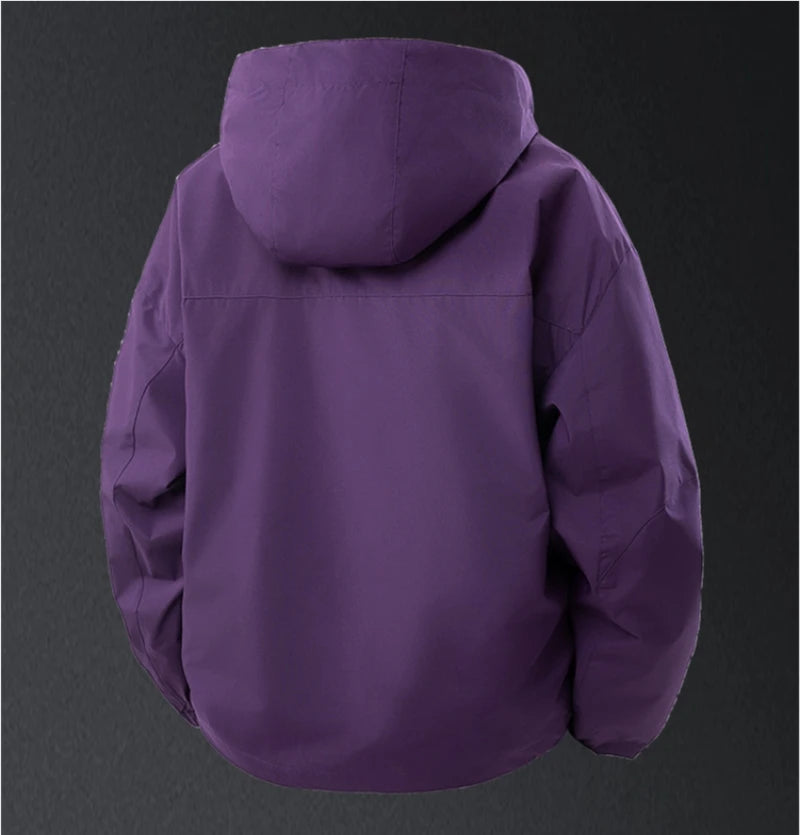 Veste Coupe-Vent Imperméable Unisexe - Capuche Tactique Randonnée Camping Léger Respirant