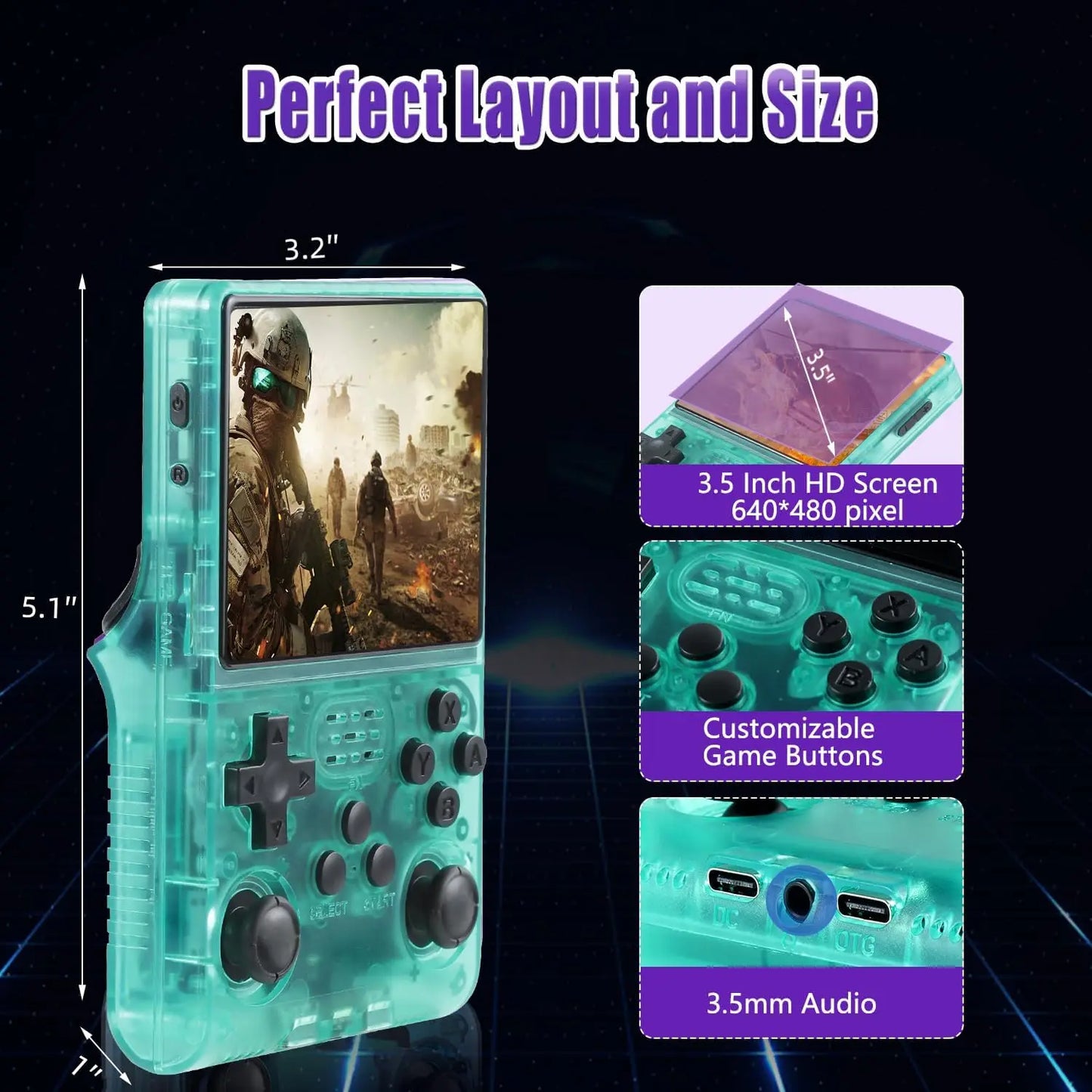 Mini Console Rétro R40S PRO 256GB - 30000 Jeux Classiques Écran IPS 3.5" Portable