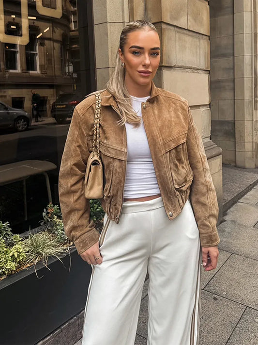 Veste Femme Rétro Automne Printemps - Coupe Ample Multi-Poches Tendance