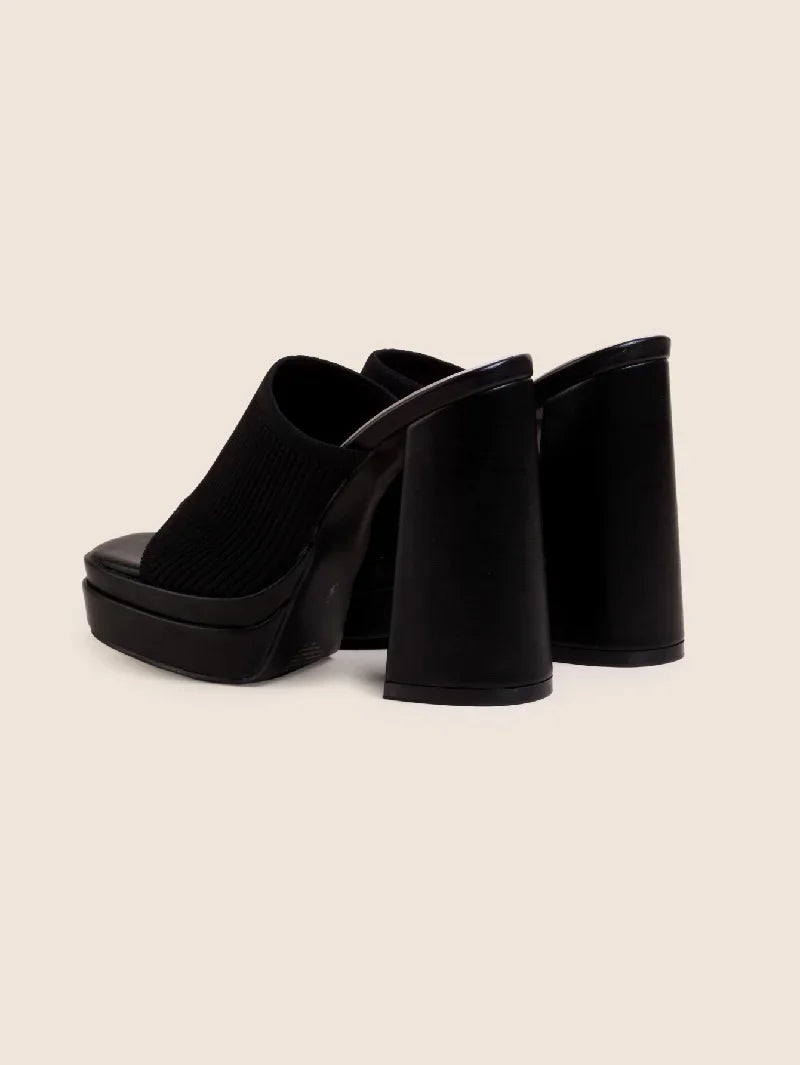 Pantoufles Eilyken Talons Hauts Femme - Plateforme Tissu Bout Ouvert Fête Mariage