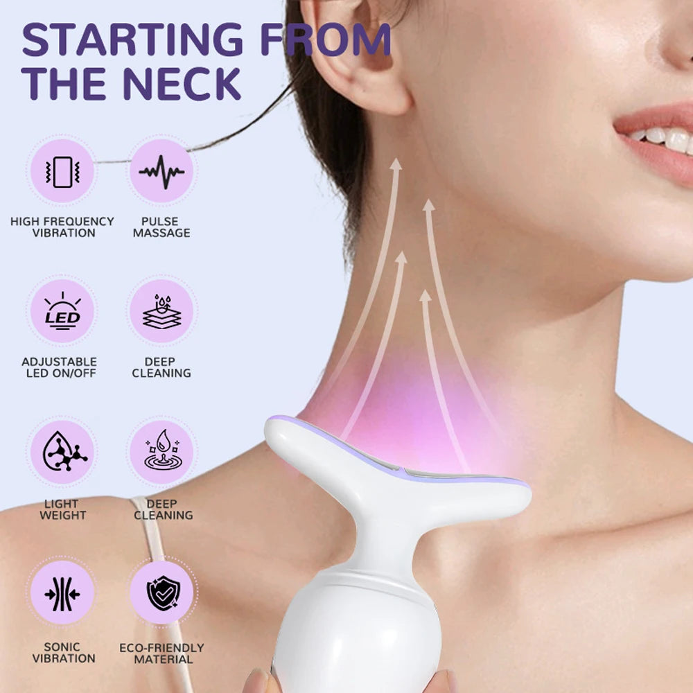 Rechargeable Face and Neck Massager - Portable Skin Lifting for Women