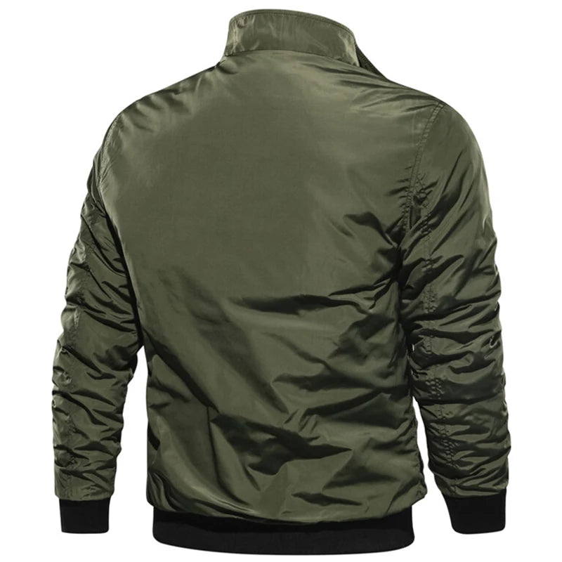 Veste Bomber Militaire Homme - Coupe-Vent Armée Outdoor Casual Grande Taille Automne Hiver