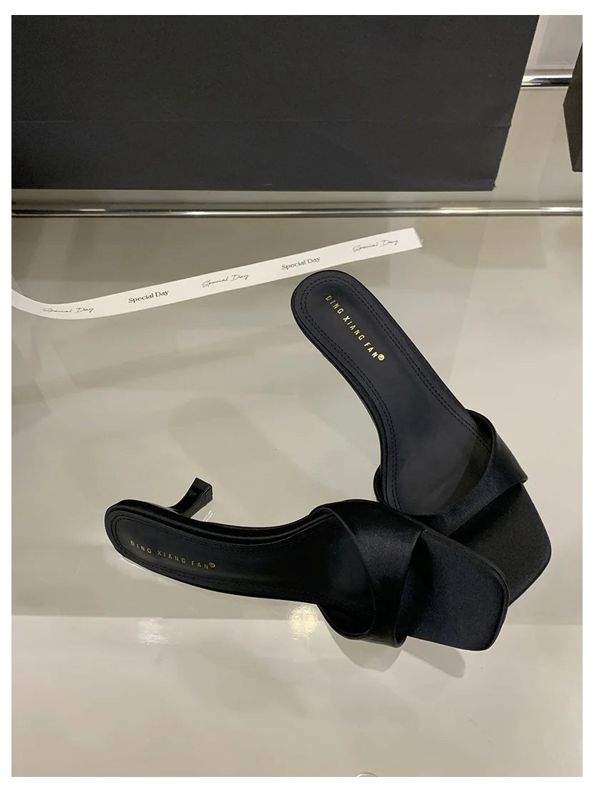 Sandales Mules Cuir Verni Talons Fins - Escarpins Ouverts Mode Femme 2025