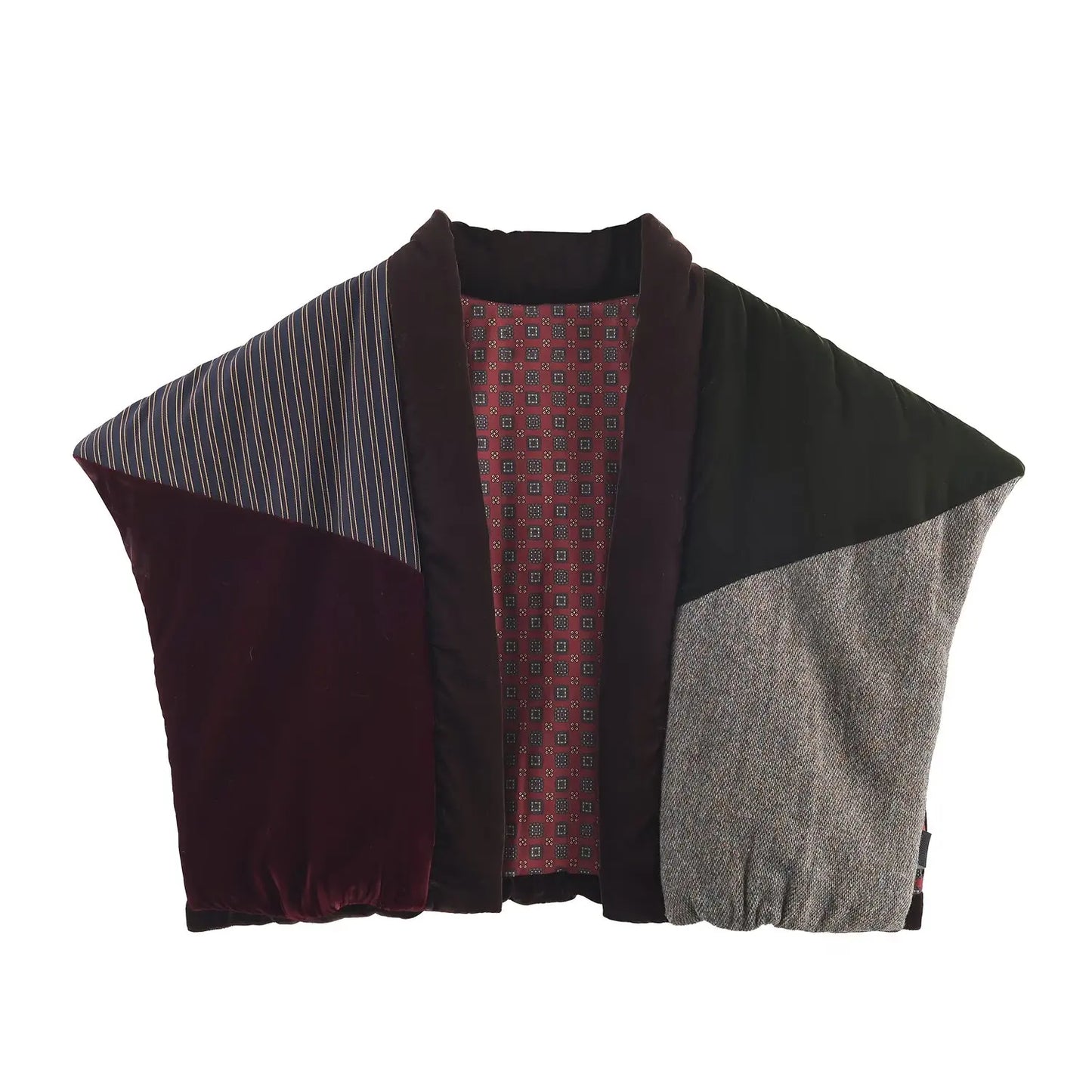 Gilet Femme Coton Épissage - Style Euro-Américain Automne