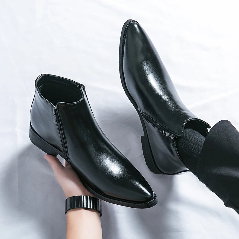 Bottines Homme Élégantes Style Britannique - Cuir Premium