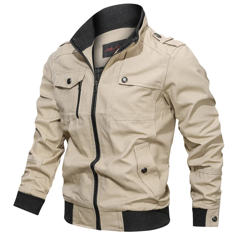 Veste Bomber Militaire Homme - Coupe-Vent Armée Outdoor Casual Grande Taille Automne Hiver