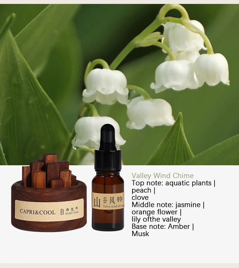 Incense Scented Natural Essential Oil Aromatherapy with Glass Dropper Black Walnut Wood Sticks Car Air Freshener Perfume