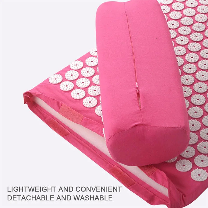Tapis Acupression Massage Yoga + Oreiller - Soulage Douleur Stress Dos