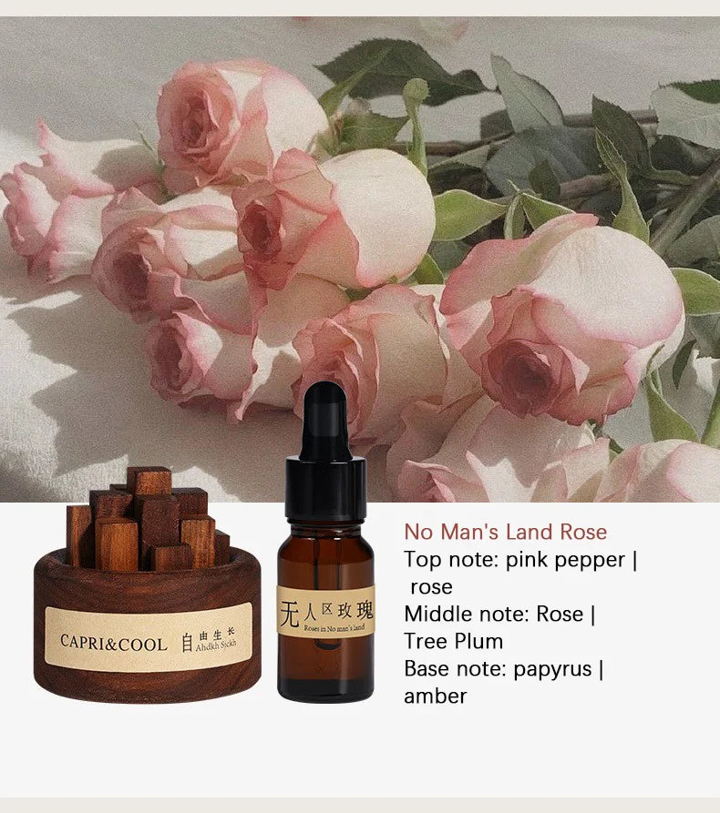 Incense Scented Natural Essential Oil Aromatherapy with Glass Dropper Black Walnut Wood Sticks Car Air Freshener Perfume